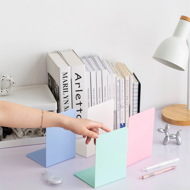 Customized Clear Acrylic Desk Organizer L-Shaped Bookends Desktop Book Holder School Stationery Office Accessories